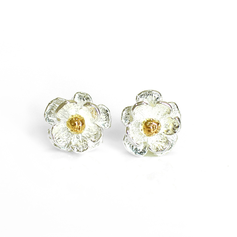 mount cook lily flower studs sterling silver gold wedding earrings lily griffin