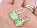 Mount Cook Lily leaf pad green sterling silver earrings lily griffin nz jeweller