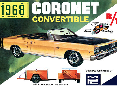MPC 1/25 1968 Dodge Coronet Convertible & Haul-Away Trailer (MPC978)