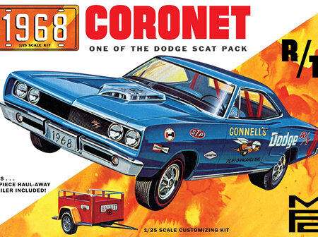 MPC 1/25 1968 Dodge Coronet Hardtop & Haul-Away Trailer (MPC975)