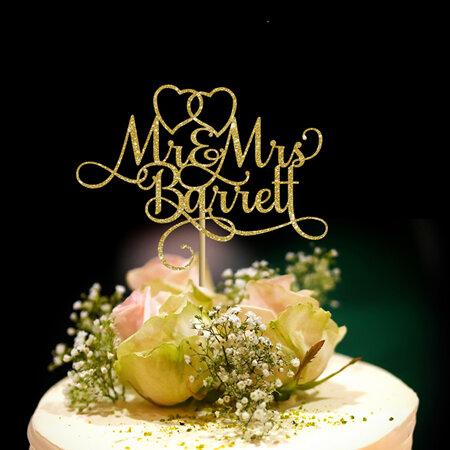 Mr & Mrs Wedding Personalised Cake Topper