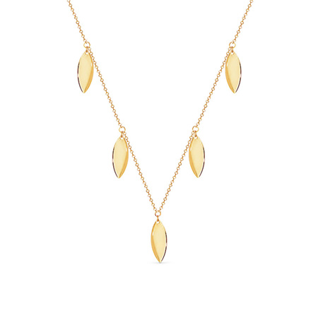 Multi-Leaf Yellow Gold Necklace