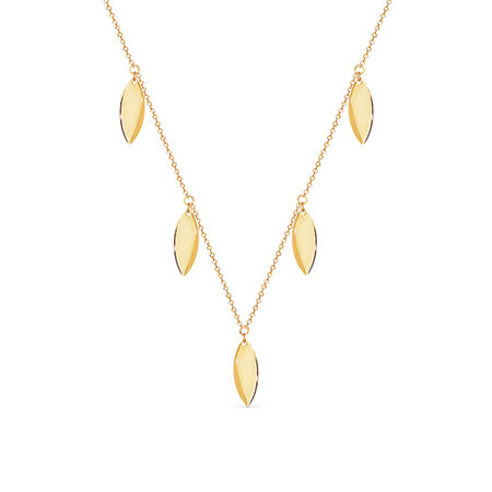 Multi-Leaf Yellow Gold Necklace