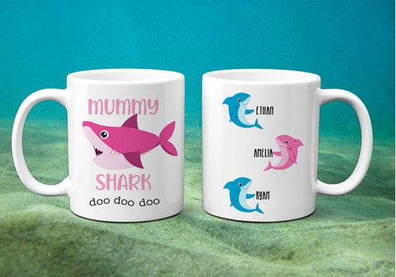 Mummy Shark Mug personalised
