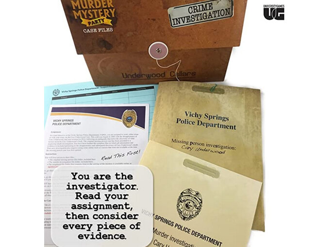 Murder Mystery Party Case Files Underwood Cellars game puzzle