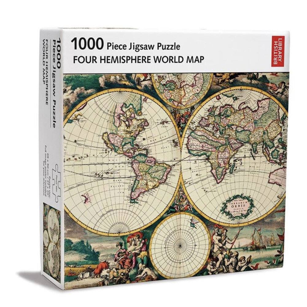 Museums & Galleries 1000 Piece Puzzle Four Hemisphere World Map