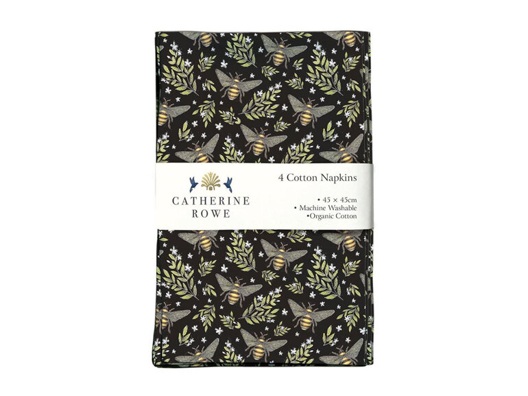 Museums & Galleries - Bee Patern by Catherine Rowe Cotton Napkins 4 Pack