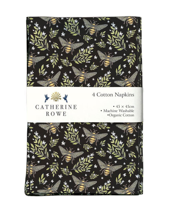 Museums & Galleries - Bee Patern by Catherine Rowe Cotton Napkins 4 Pack