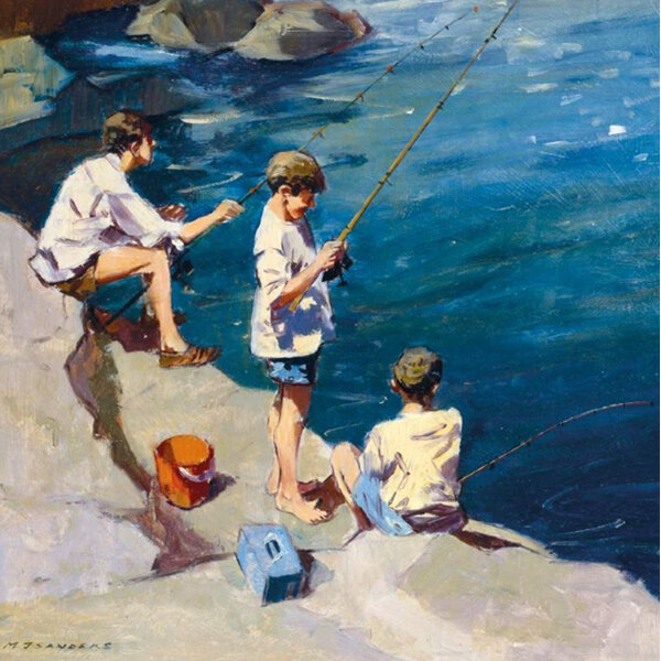 Museums & Galleries - Boys Fishing Card