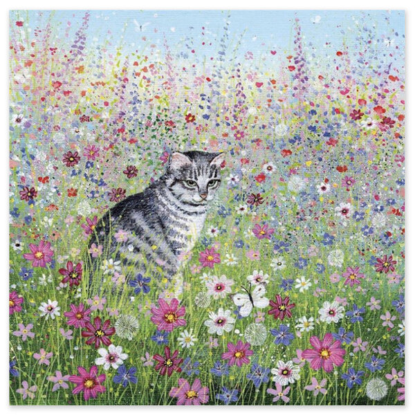 Museums & Galleries Card Cat in a Cottage Garden