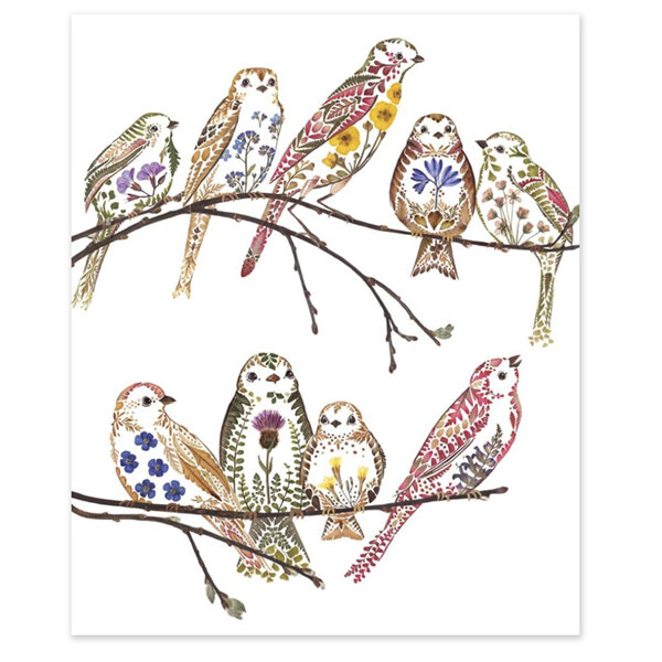 Museums & Galleries Card Wild Press Wildflower Sparrows