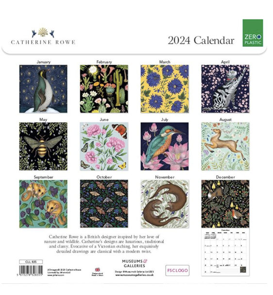 Museums & Galleries Catherine Rowe 2024 Wall Calendar Unichem