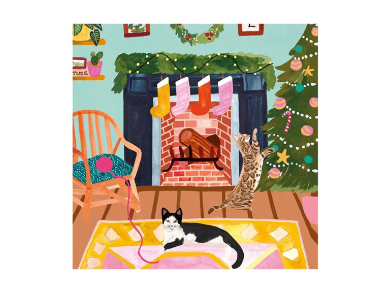 Museums & Galleries Christmas Cards 8 Pack - Cats at Christmas