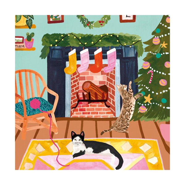 Museums & Galleries Christmas Cards 8 Pack - Cats at Christmas