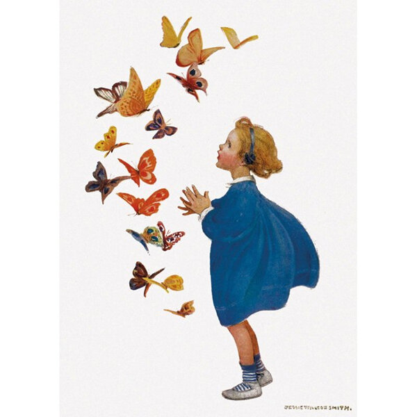 Museums & Galleries Classics Card Little Girl and Butterflies
