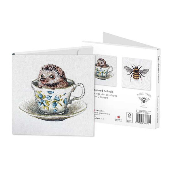 Museums & Galleries - Embroidered Animals 4x2 Notecards Pack