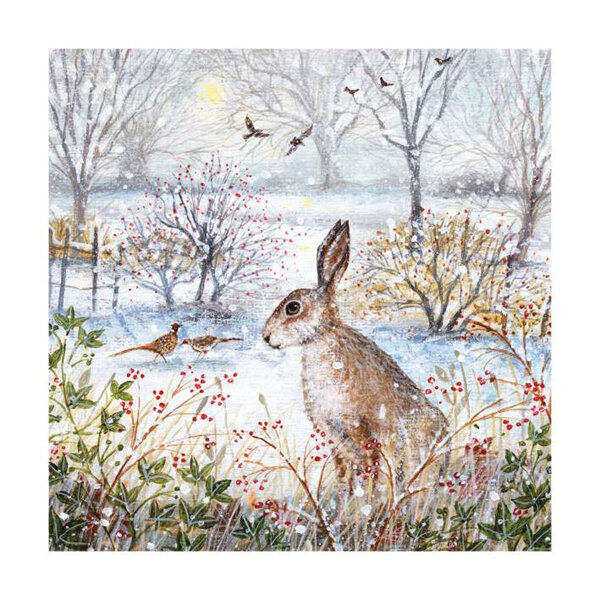 Museum's & Galleries Frosty Morning & Hare Christmas Card 8 Pack