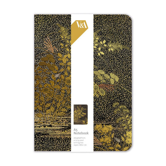 Museums & Galleries - Golden leaves Nakayama Komin A5 Luxury Notebook