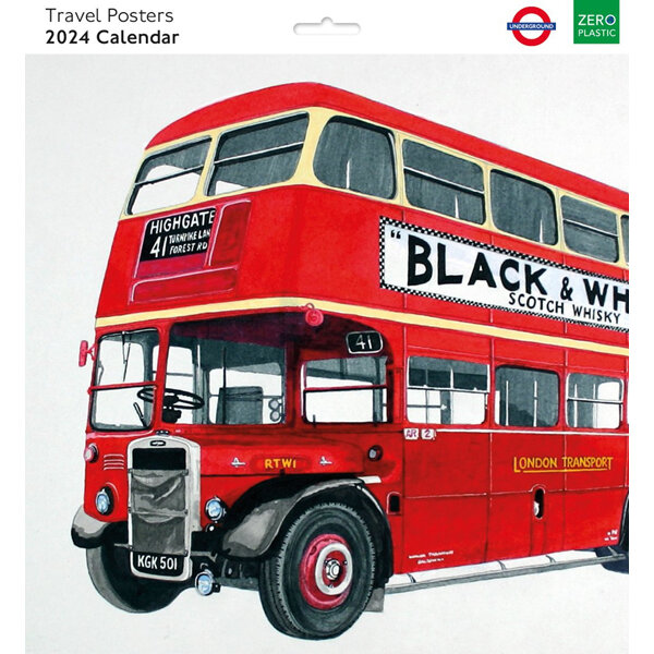 Museums & Galleries - London Transportation Underground Posters 2024 Wall Calendar
