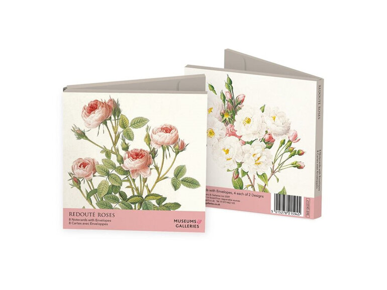 Museums & Galleries Roses by Redoute 8 Notecards 2 Designs