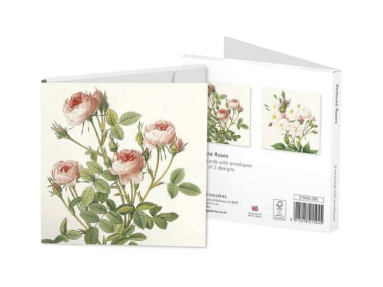 Museums & Galleries Roses by Redoute 8 Notecards 2 Designs