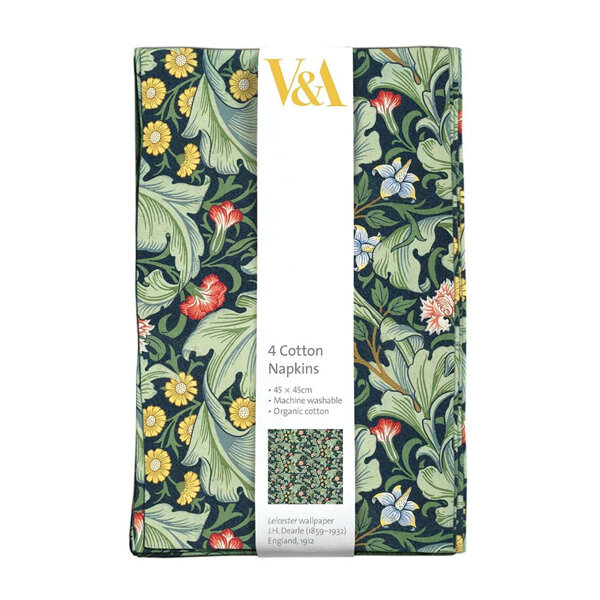 Museums & Galleries - V&A Leicester Wallpaper Cotton Napkins 4 Pack