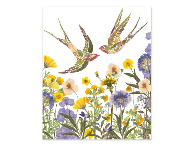 Museums & Galleries - Wild Press Meadow Swallows Card