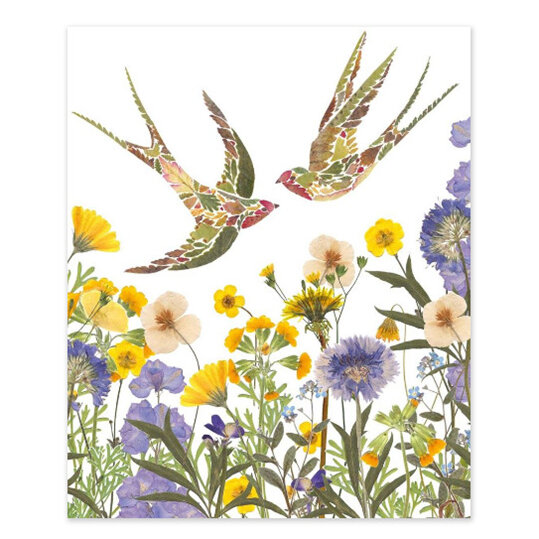 Museums & Galleries - Wild Press Meadow Swallows Card