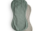 MUSHIE BURP CLOTH PACK/2 - ROMAN GREEN/FOG