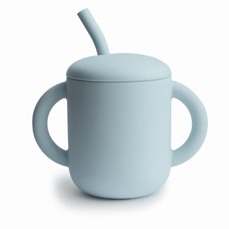 MUSHIE TRAINING CUP + STRAW - BLUE