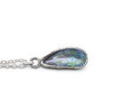 mussel shell oxidised sterling silver blue green necklace lilly griffin nz