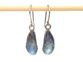 mussel shells oxidised sterling silver blue green pink earrings beach ocean
