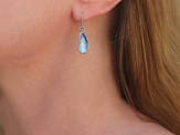 mussel shells oxidised sterling silver blue green nz earrings jewellery