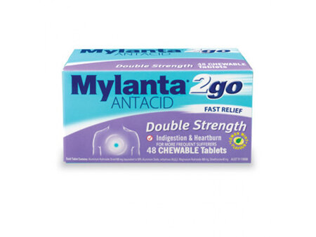 Mylanta 2Go Double Strength Chewable Tablet 48