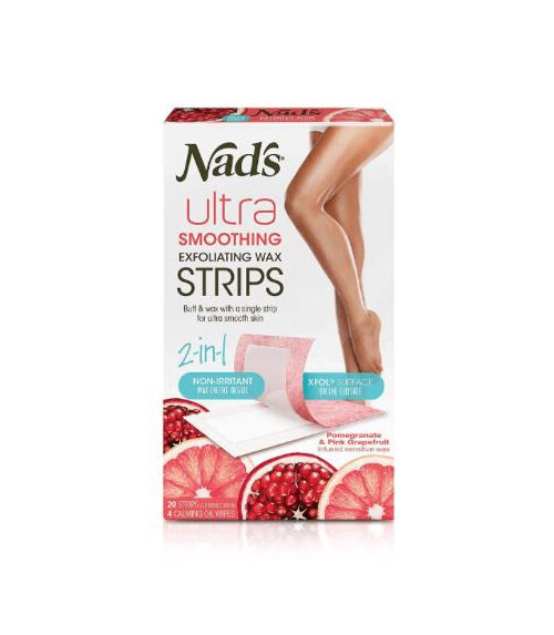 NADS ULTRA SMOOTHING EXFOLIATING WAX STRIPS 20 PACK