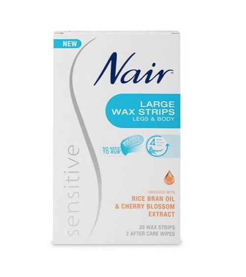 NAIR SENSITIVE LARGE WAX STRIPS - LEGS AND BODY 20 PACK