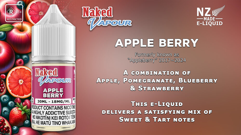 Naked Vapour e-Liquid - Apple Berry e-Liquid Flavour Description