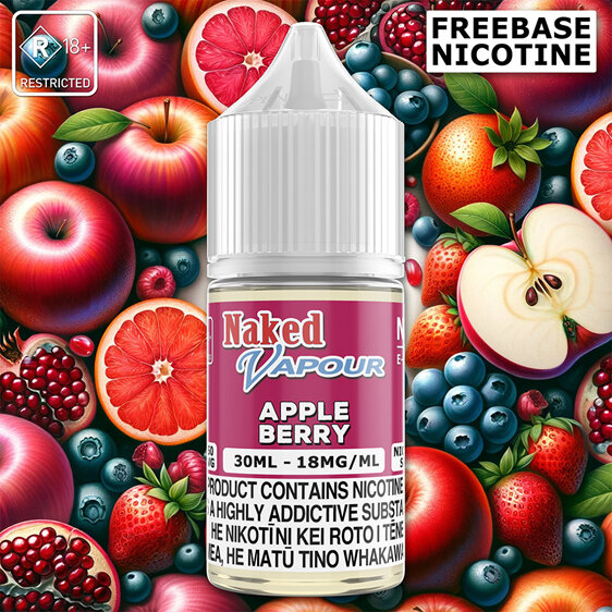 Naked Vapour e-Liquid - Apple Berry - Freebase Nicotine