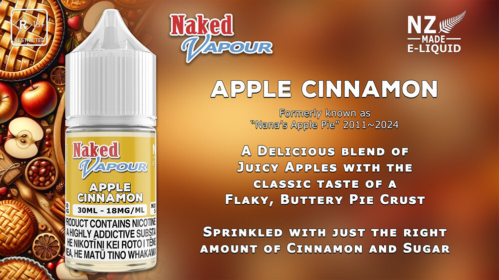 Naked Vapour e-Liquid - Apple Cinnamon e-Liquid Flavour Description