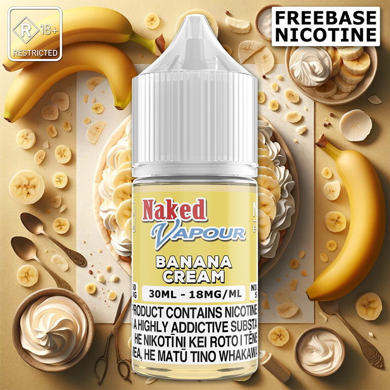 Naked Vapour e-Liquid - Banana Cream Freebase
