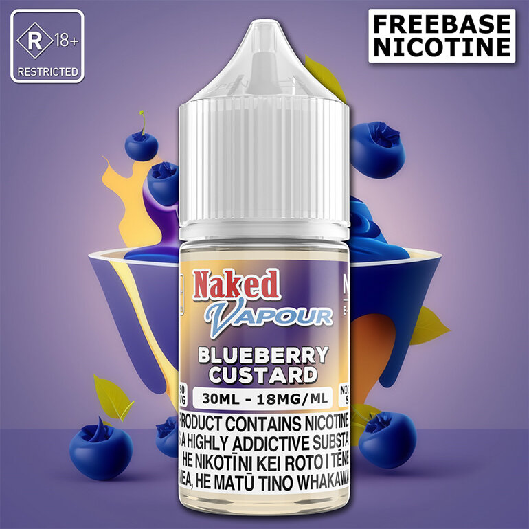 Naked Vapour e-Liquid - Blueberry Custard