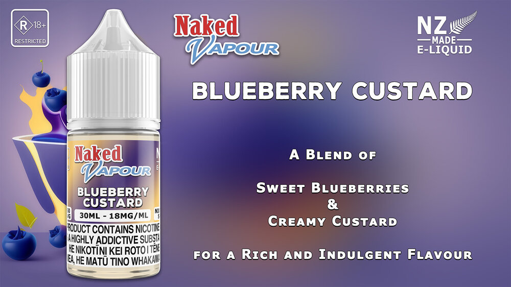 Naked Vapour e-Liquid - Blueberry Custard e-Liquid Flavour Description