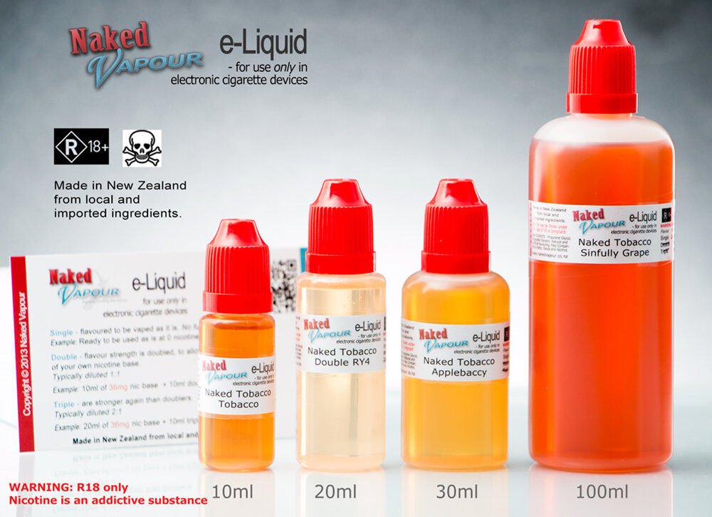 Naked Vapour e-Liquid Bottle Sizes