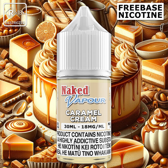 Naked Vapour e-Liquid - Caramel Cream Freebase