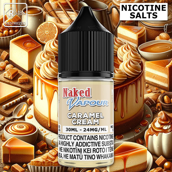 Naked Vapour e-Liquid - Caramel Cream Salts