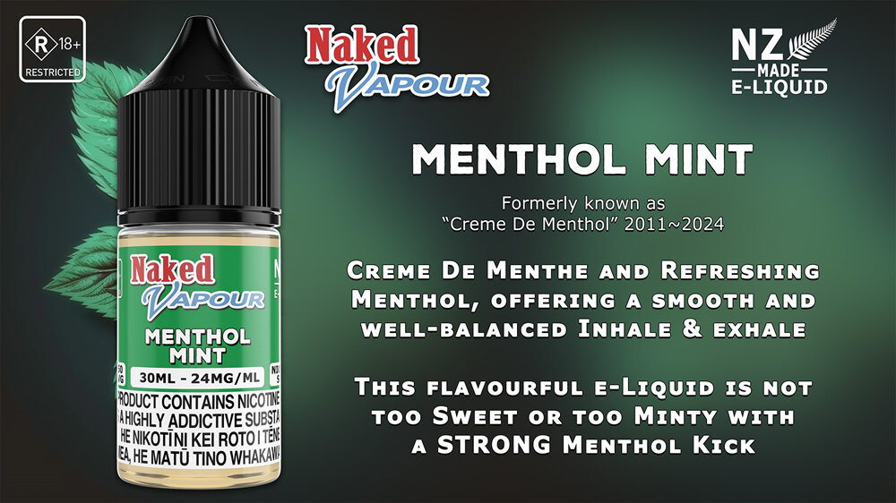 Naked Vapour e-Liquid - Menthol Mint e-Liquid Flavour Description