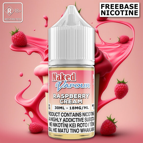 Naked Vapour e-Liquid - Raspberry Cream Freebase