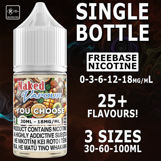 Naked Vapour e-Liquid - Single Bottle Freebase