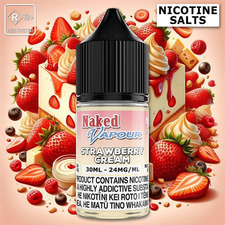 Naked Vapour e-Liquid - Strawberry Cream