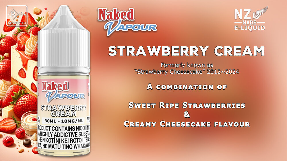 Naked Vapour e-Liquid - Strawberry Cream e-Liquid Flavour Description